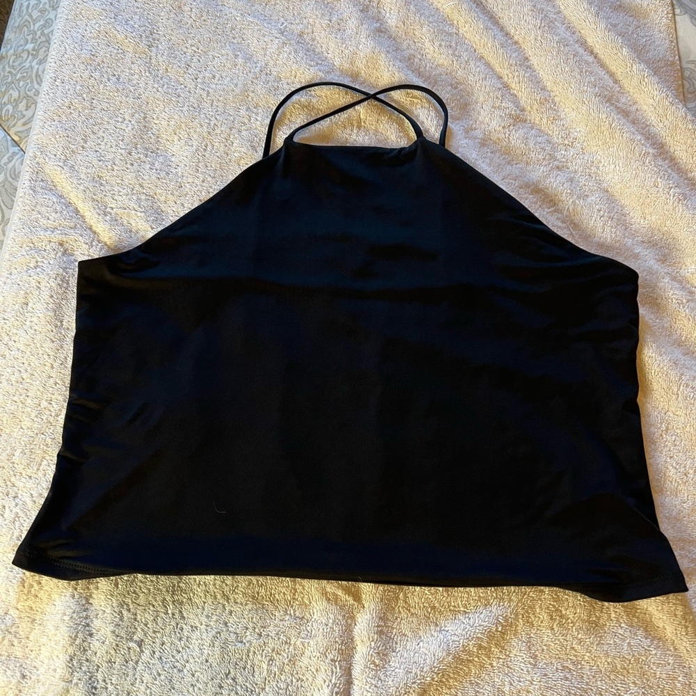Express Black Halter Crop Top
